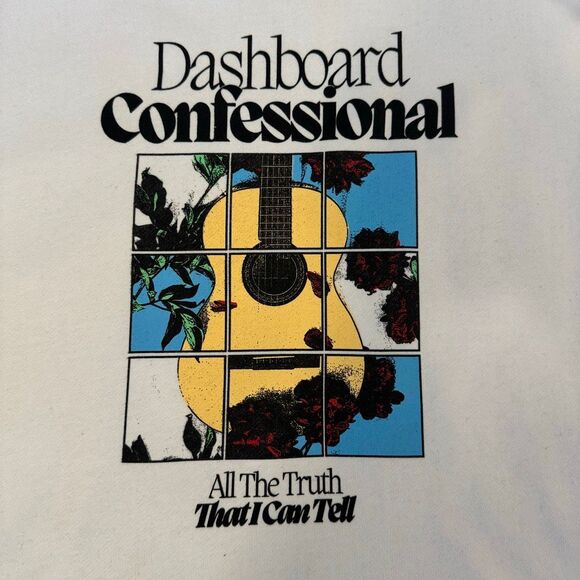 Dashboard Confessional All The Truth That I Can Tell White Hoodie Size Large Emo - Picture 2 of 7